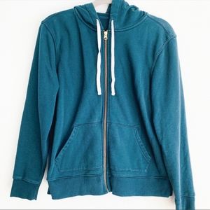 Old Navy Dark Green Zip Drawstring Hoodie Sz L